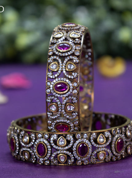 Victorian bangle with ruby and cz stones