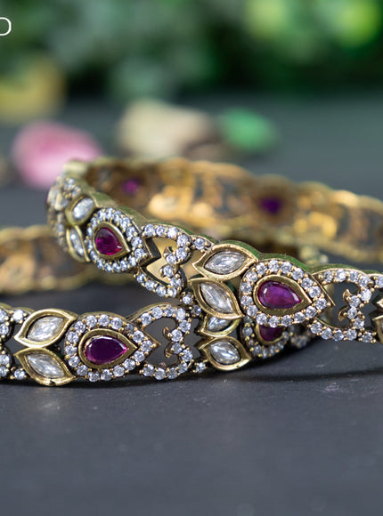 Victorian bangle with ruby and cz stones