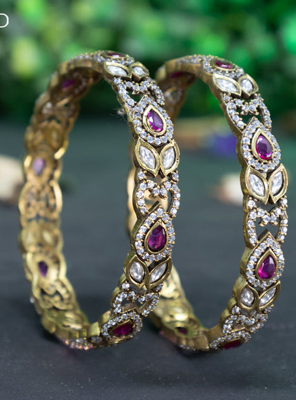 Victorian bangle with ruby and cz stones