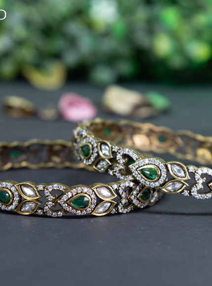 Victorian bangle with emerald and cz stones