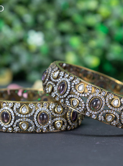 Victorian bangle with violet and cz stones