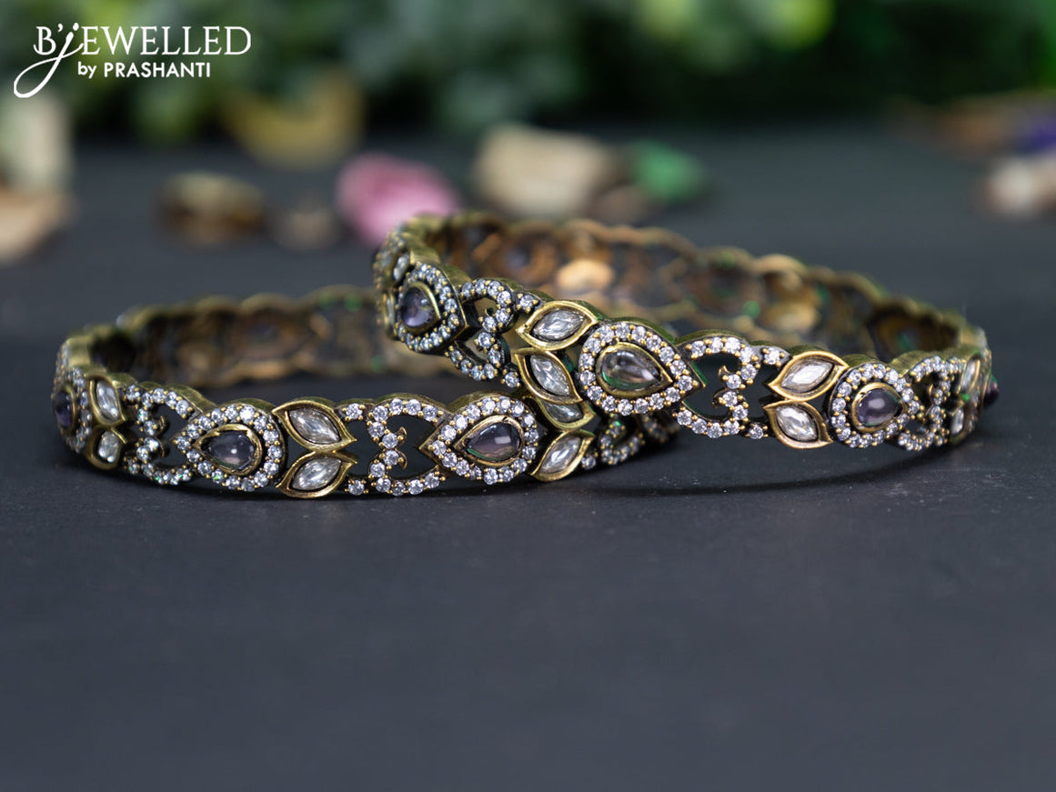 Victorian bangle with violet and cz stones