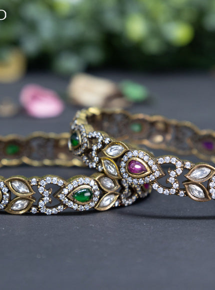 Victorian bangle with kemp and cz stones