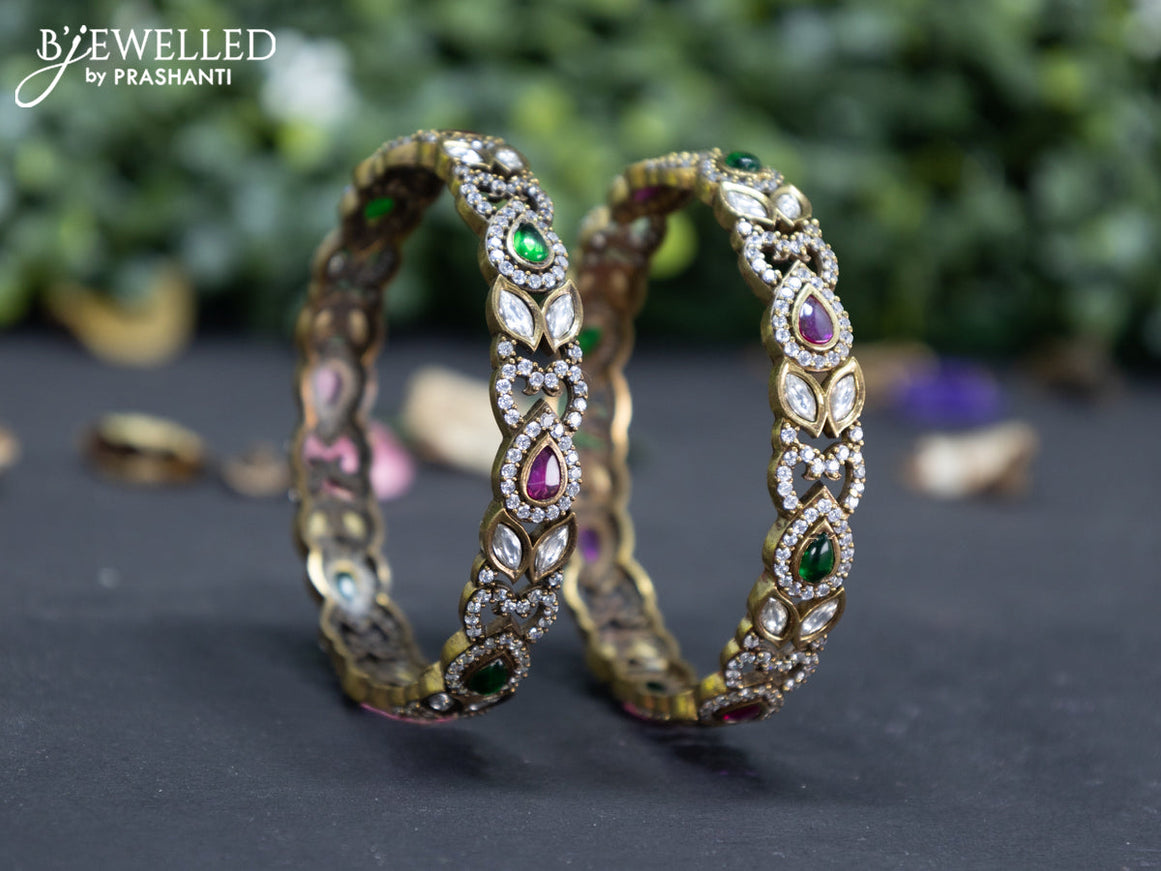 Victorian bangle with kemp and cz stones