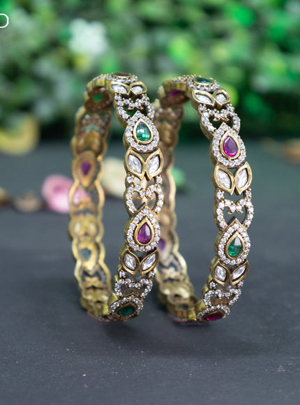 Victorian bangle with kemp and cz stones