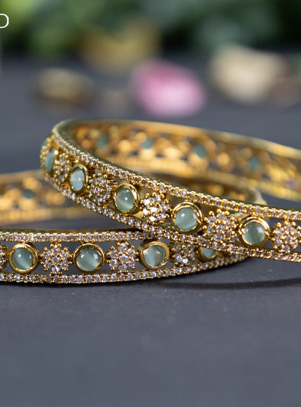 Victorian bangle with mint green and cz stones