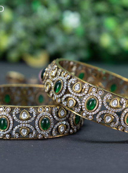 Victorian bangle with emerald and cz stones