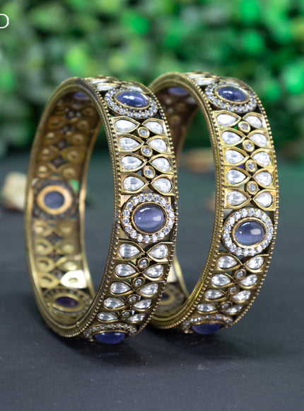 Victorian bangle with violet and cz stones