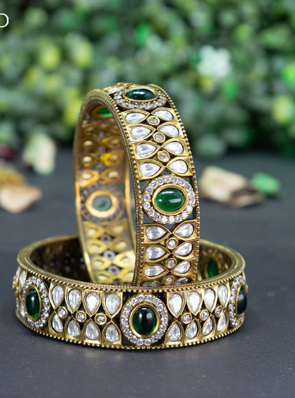 Victorian bangle with emerald and cz stones