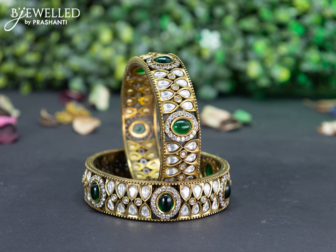 Victorian bangle with emerald and cz stones