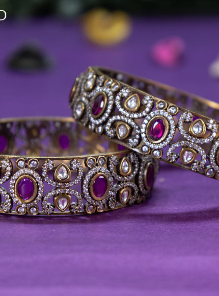 Victorian bangle with ruby and cz stones