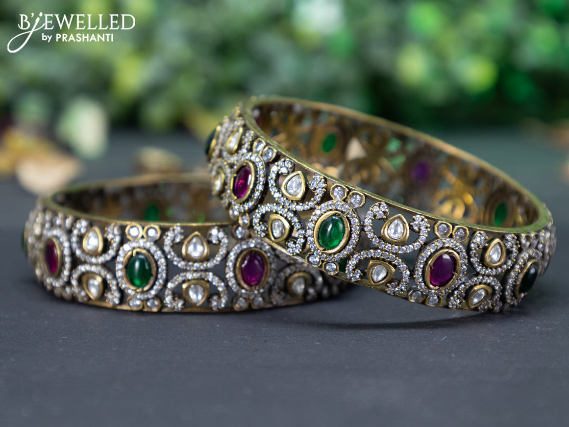 Victorian bangle with kemp and cz stones