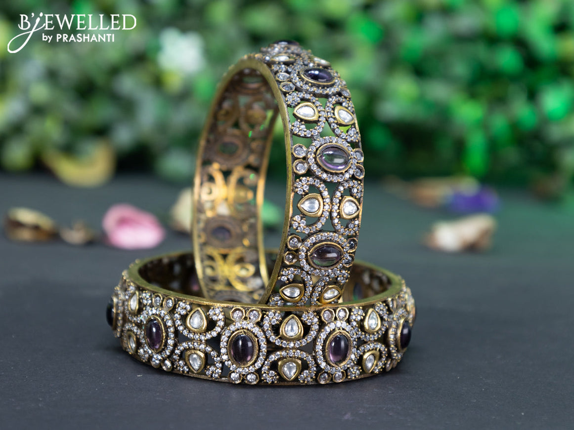 Victorian bangle with violet and cz stones