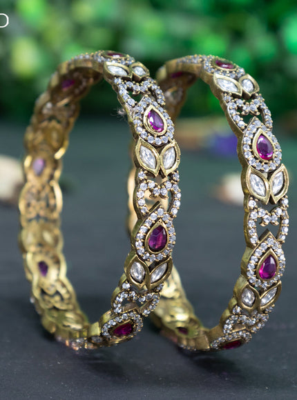 Victorian bangle with ruby and cz stones