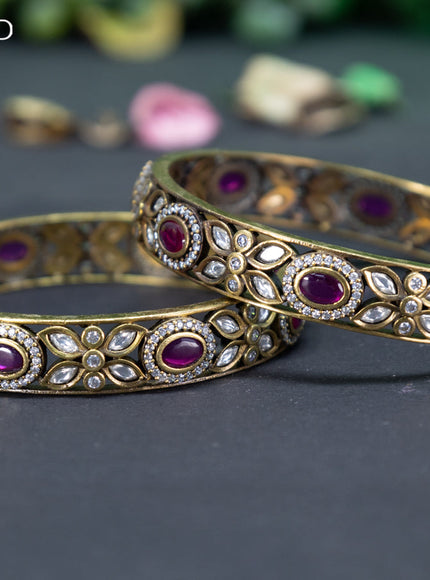 Victorian bangle with ruby and cz stones