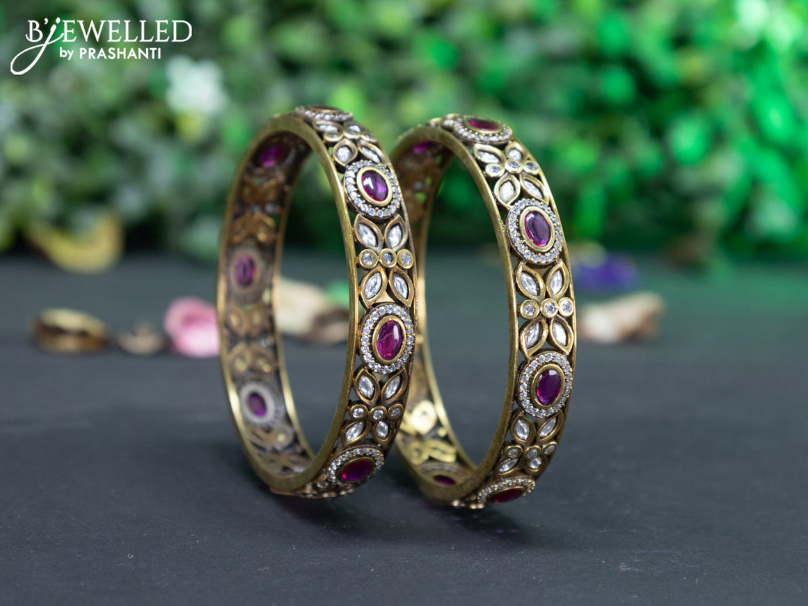 Victorian bangle with ruby and cz stones