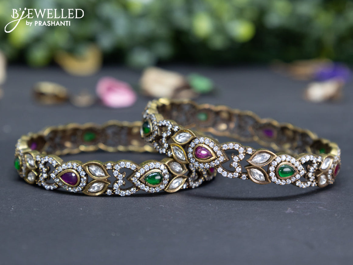 Victorian bangle with kemp and cz stones