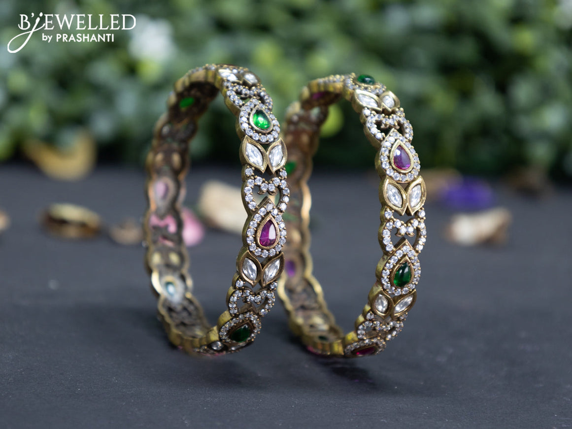 Victorian bangle with kemp and cz stones