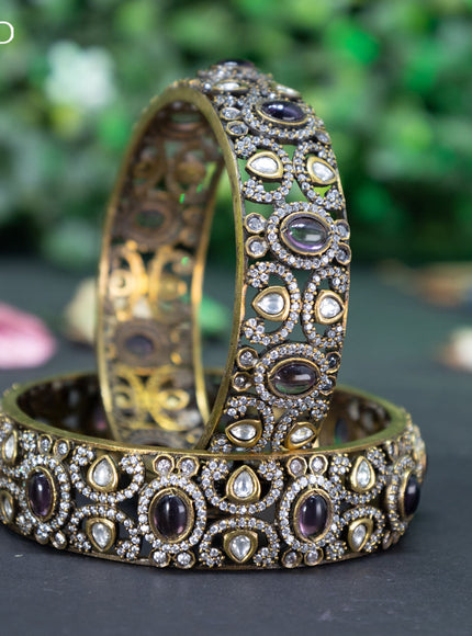 Victorian bangle with violet and cz stones