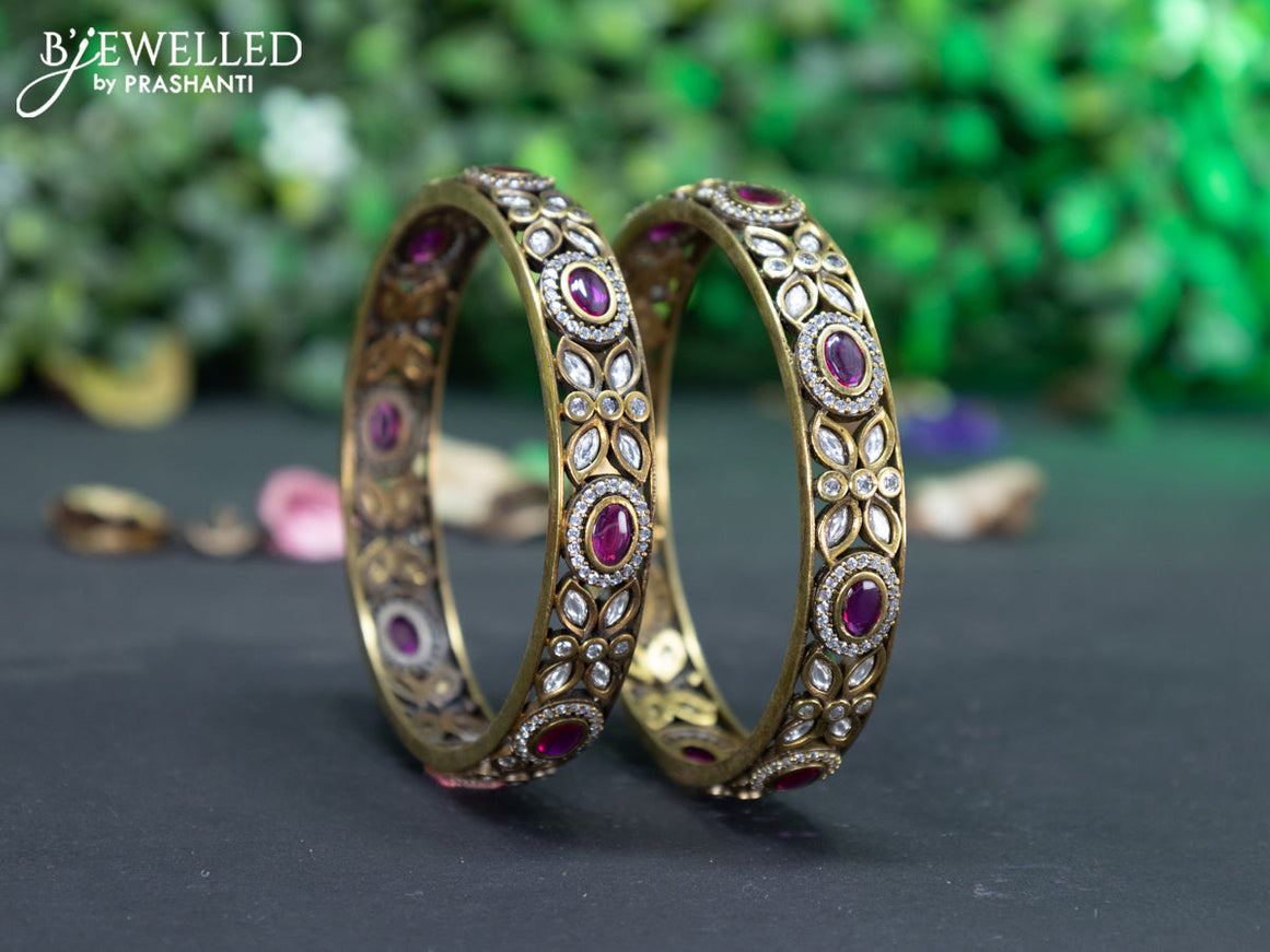 Victorian bangle with ruby and cz stones