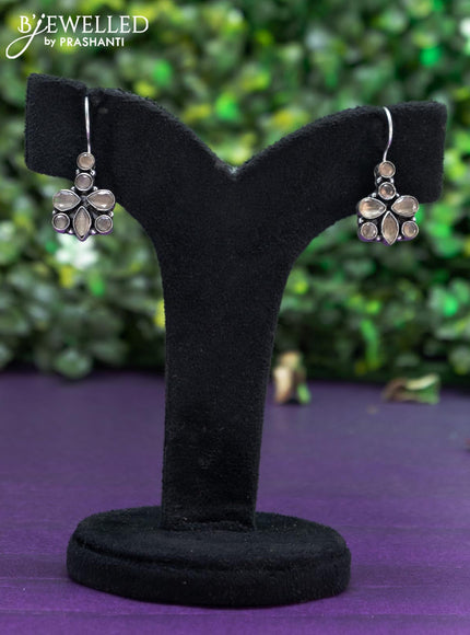 Oxidised hanging type earring with sandal stones