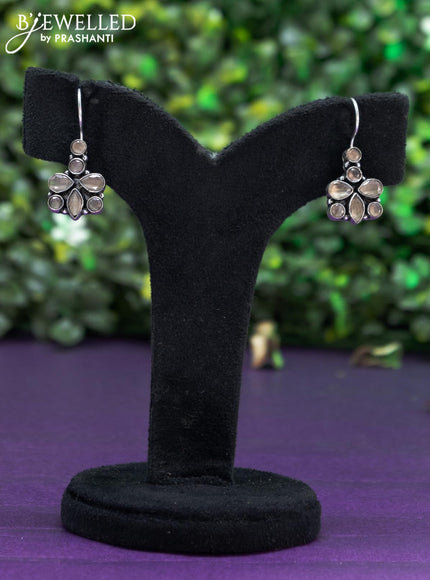 Oxidised hanging type earring with sandal stones