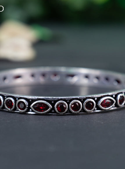 Oxidised bangle with maroon stones