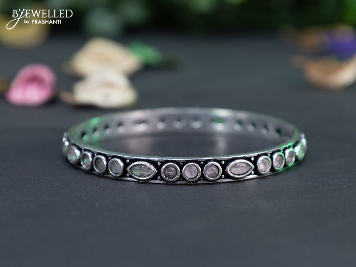 Oxidised bangle with baby pink stones