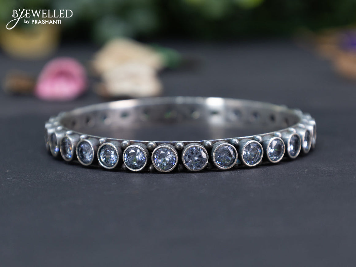 Oxidised bangle with cz stones