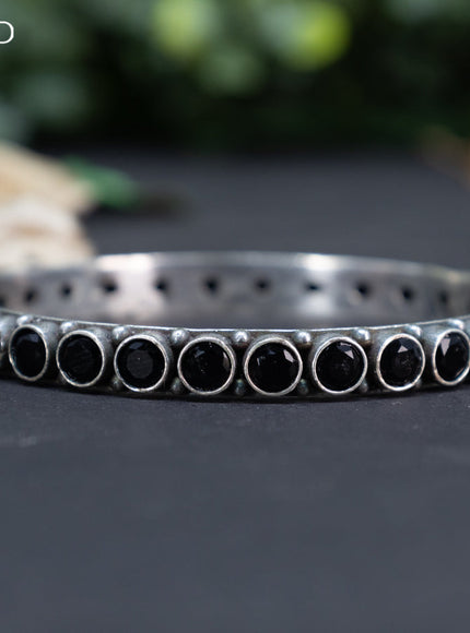 Oxidised bangle with black stones