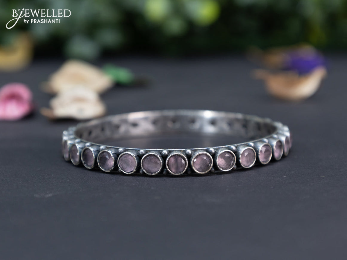 Oxidised bangle with baby pink stones