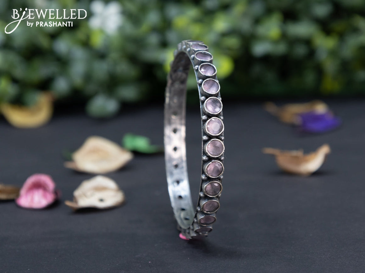 Oxidised bangle with baby pink stones