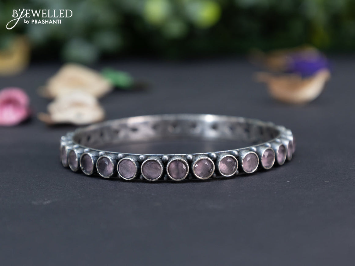 Oxidised bangle with baby pink stones