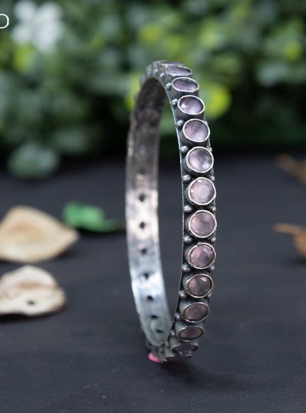 Oxidised bangle with baby pink stones