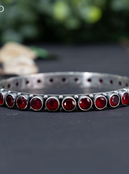 Oxidised bangle with maroon stones