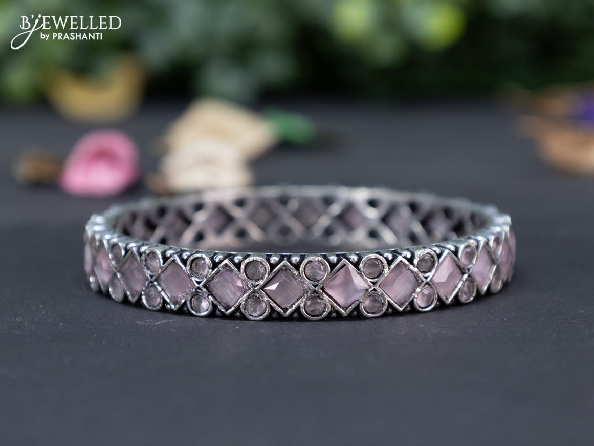 Oxidised bangle with baby pink stones