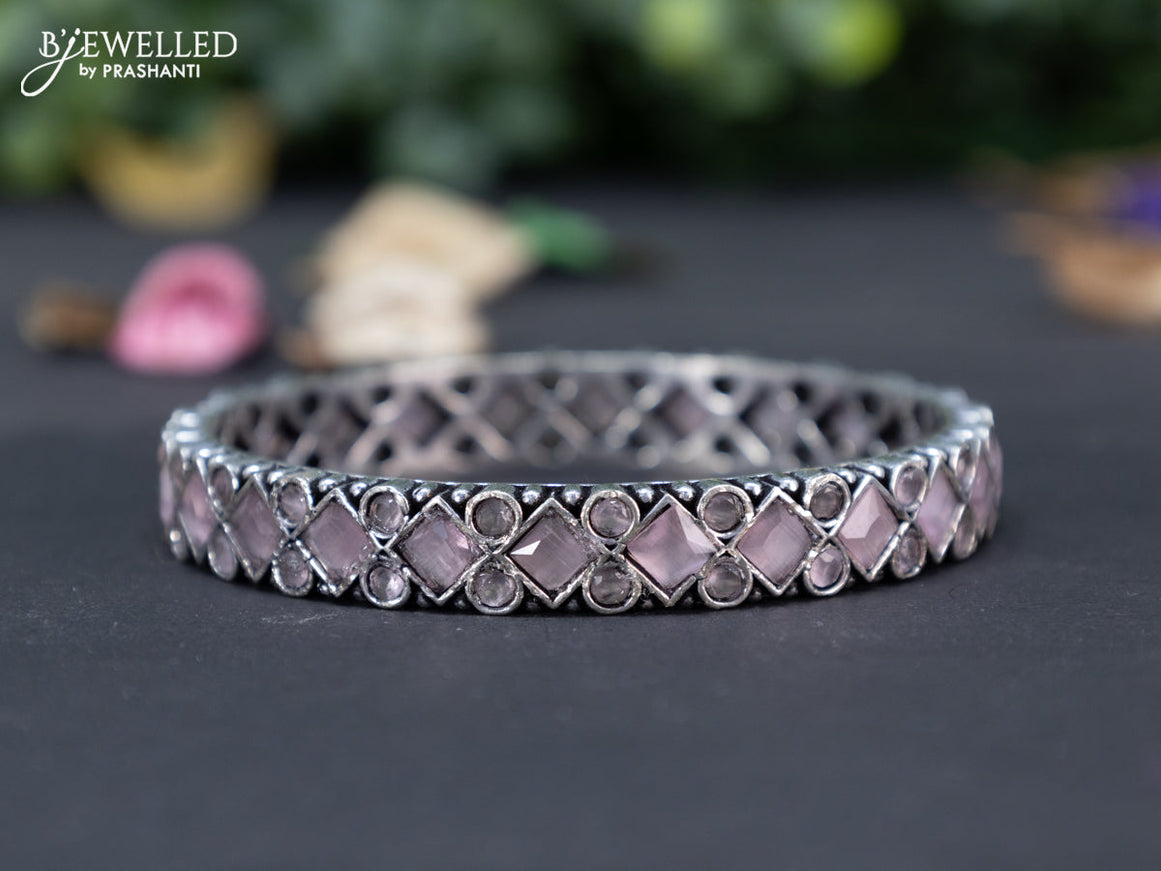 Oxidised bangle with baby pink stones