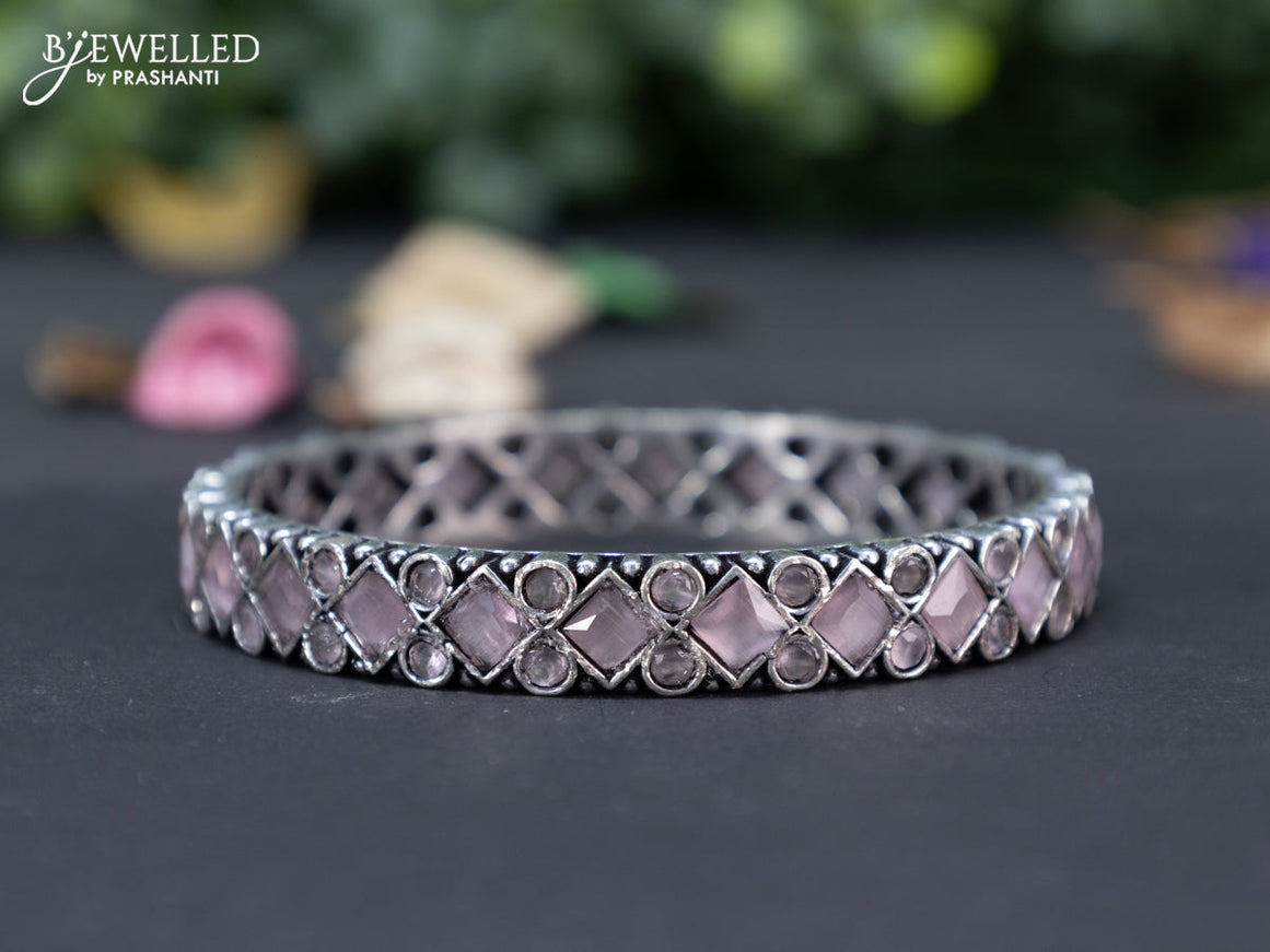 Oxidised bangle with baby pink stones