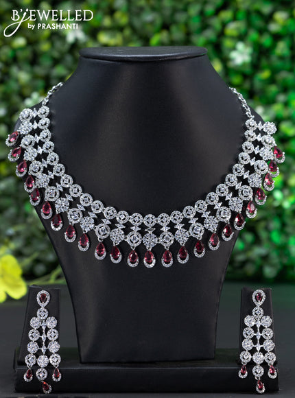 Zircon choker with ruby and cz stones