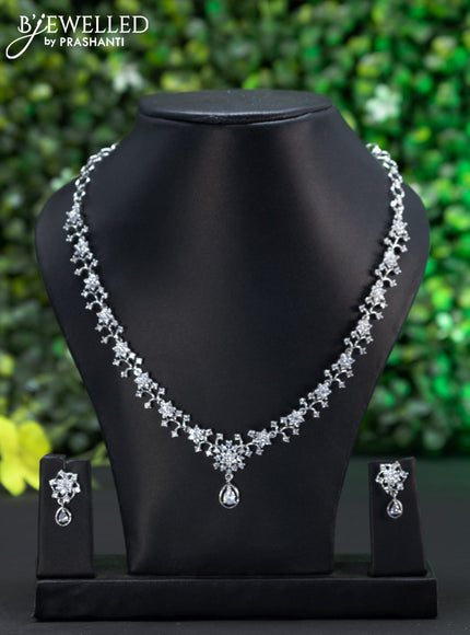 Zircon choker with cz stones and hanging