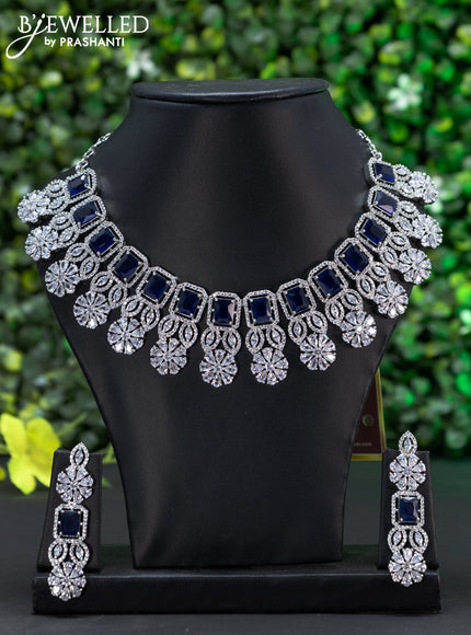 Zircon choker with sapphire and cz stones