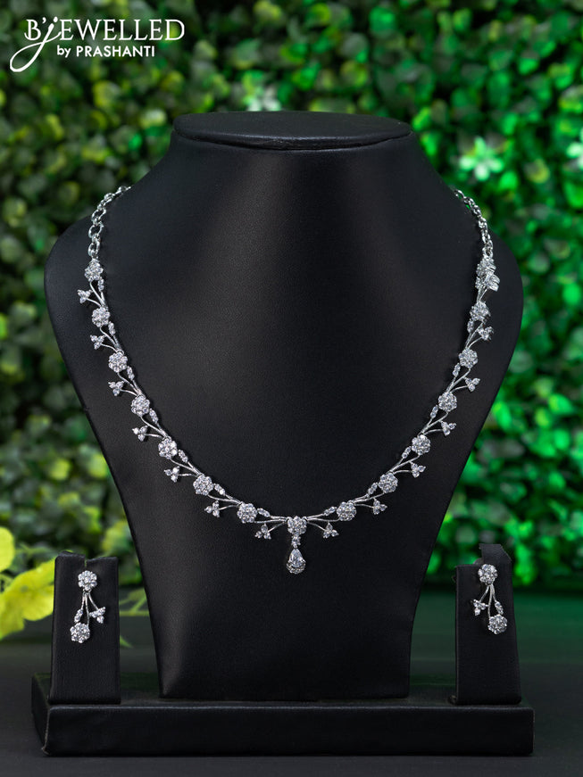 Zircon choker with cz stones