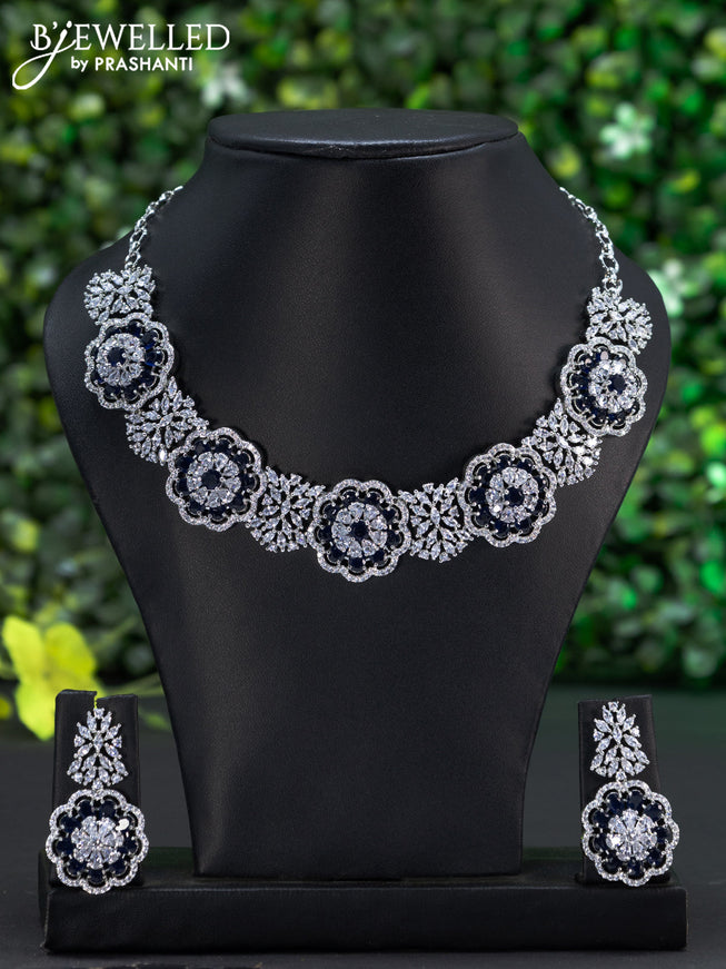 Zircon choker with sapphire and cz stones