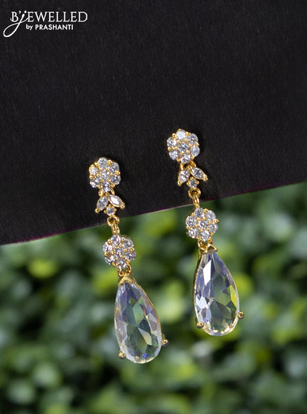 Zircon earrings with cz stones in gold finish