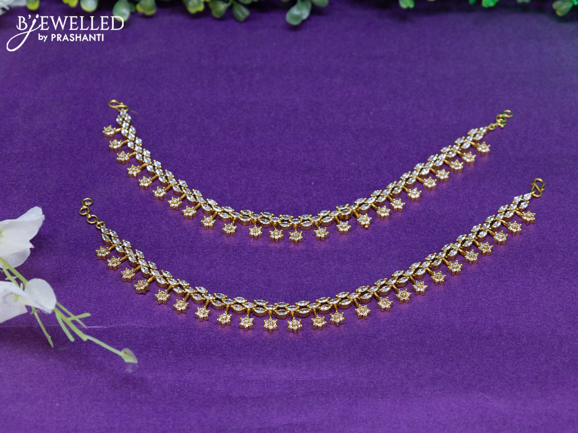 Antique anklet with cz stones