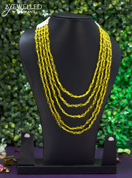 Jaipur multilayer yellow beaded necklace