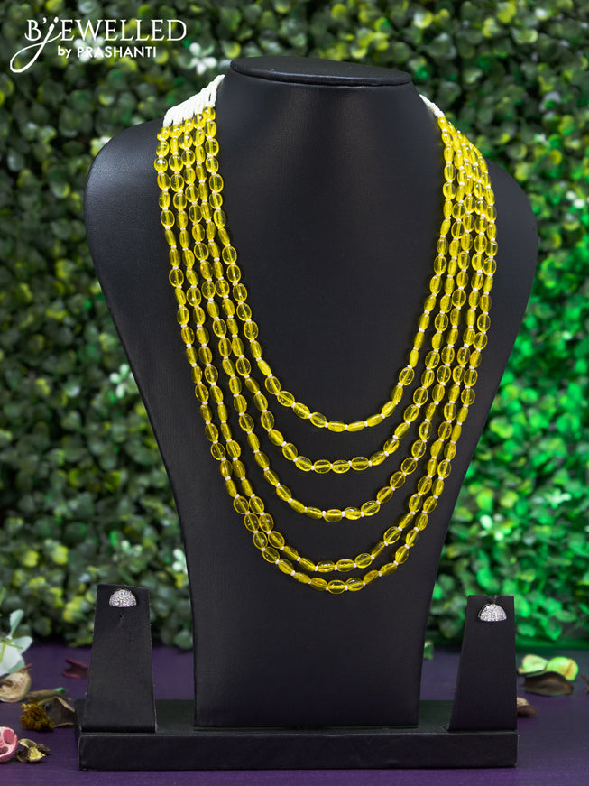 Jaipur multilayer yellow beaded necklace