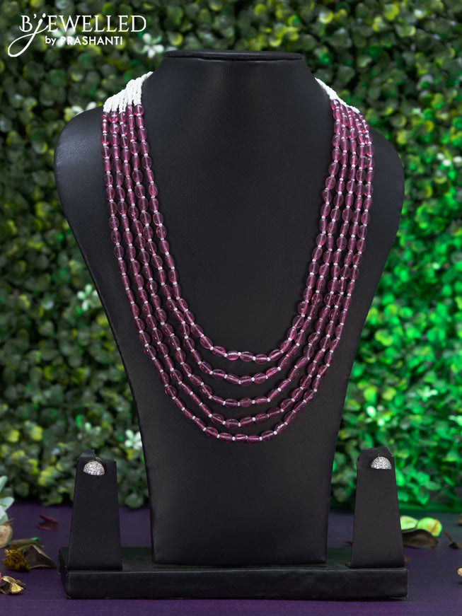 Jaipur multilayer pink beaded necklace