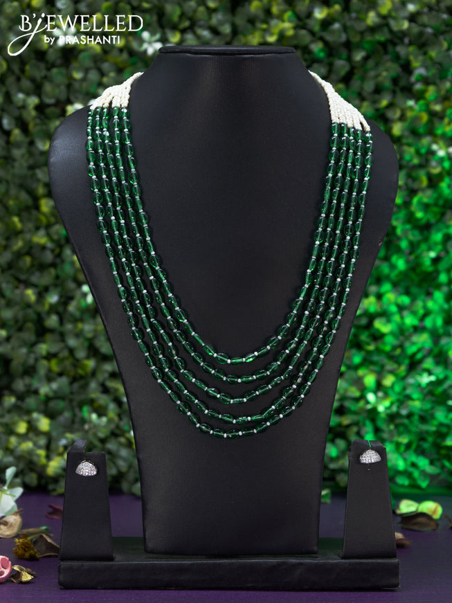 Jaipur multilayer green beaded necklace