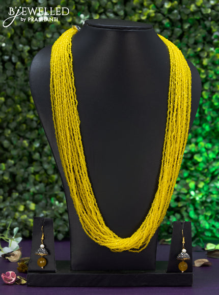 Jaipur multilayer yellow beaded necklace